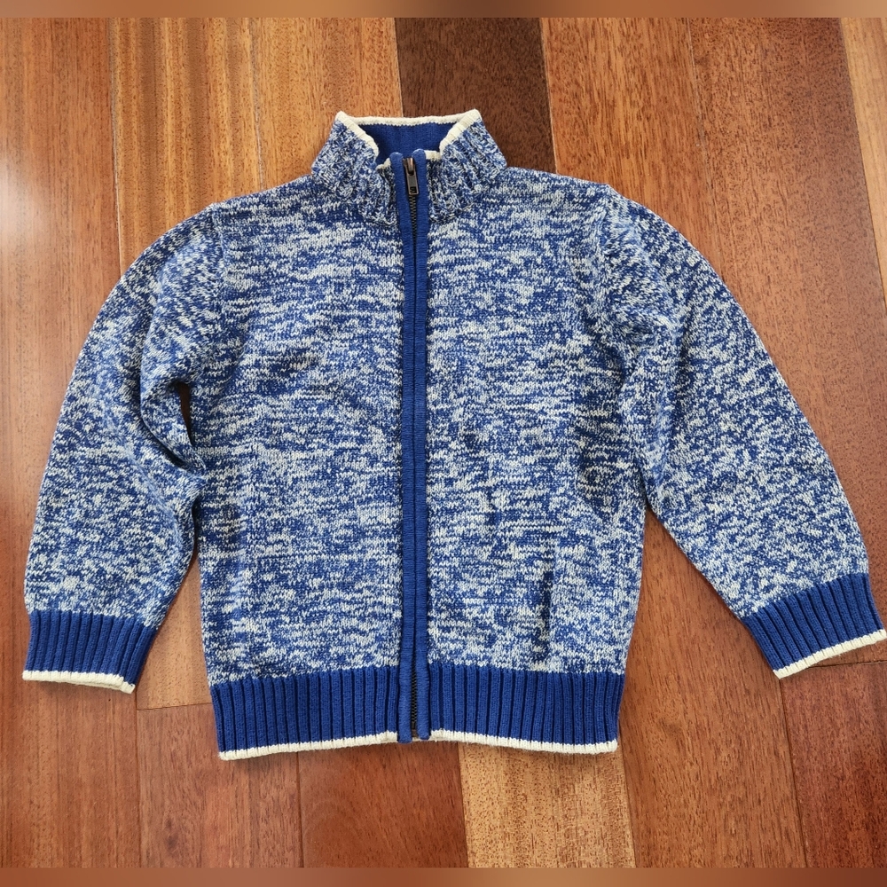 Gymboree Heather Full Zip Sweater Jacket ~BLUE ~SMALL (5-6)